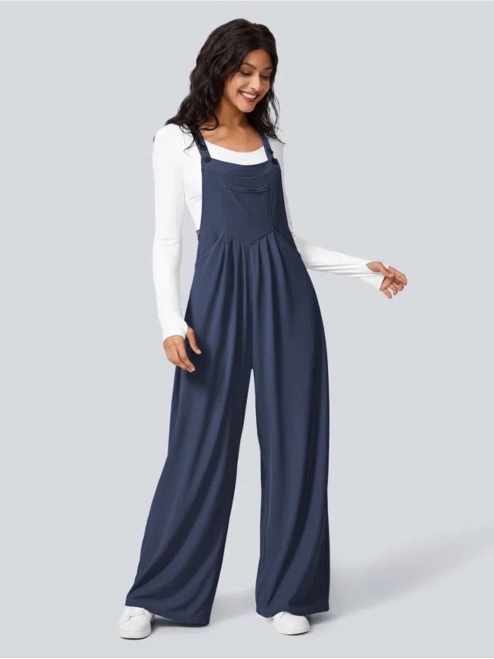 HALARA Navy Wide-Leg Jumper Jumpsuit Overalls XL Tall